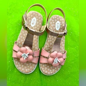 Dr Scholl's Pennelope Flower Pink Shimmer Sandal Toddler Girl 11M (Euro 28) 💖✨